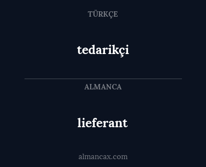 tedarikçi - lieferant