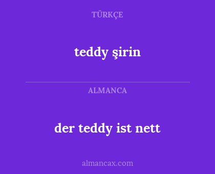 teddy şirin - der teddy ist nett