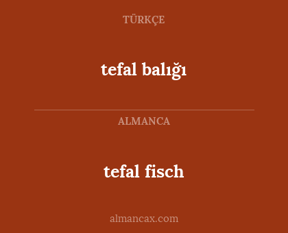 tefal balığı - tefal fisch