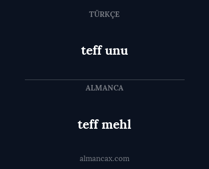 teff mehl - teff unu