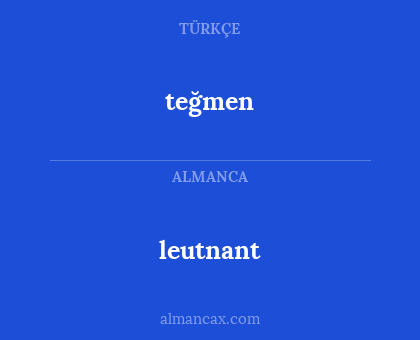 leutnant - teğmen