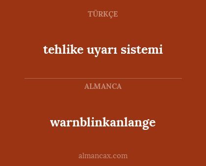 tehlike uyarı sistemi - warnblinkanlange