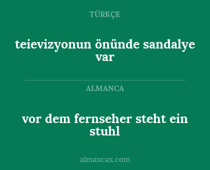 vor dem fernseher steht ein stuhl - teievizyonun önünde sandalye var