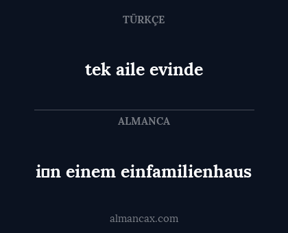 tek aile evinde - i̇n einem einfamilienhaus