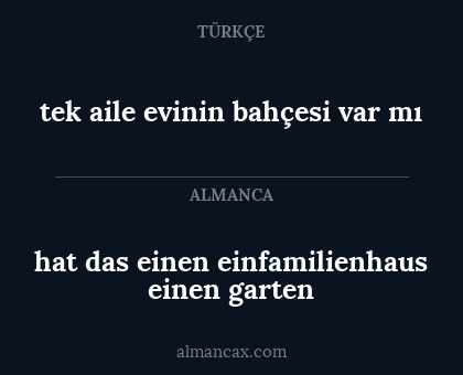 tek aile evinin bahçesi var mı - hat das einen einfamilienhaus einen garten