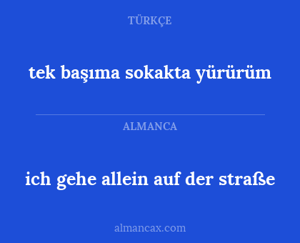 tek başıma sokakta yürürüm - ich gehe allein auf der straße