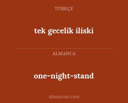 tek gecelik iliski - one-night-stand