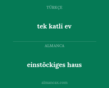 einstöckiges haus - tek katli ev