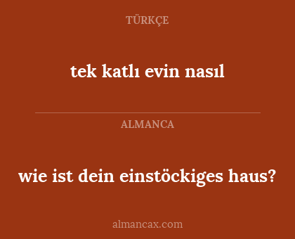 tek katlı evin nasıl - wie ist dein einstöckiges haus?