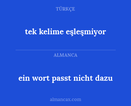 tek kelime eşleşmiyor - ein wort passt nicht dazu