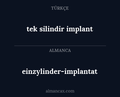 einzylinder-implantat - tek silindir implant