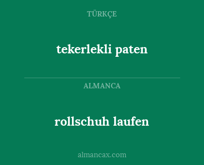 rollschuh laufen - tekerlekli paten