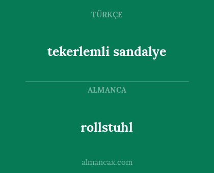 rollstuhl - tekerlemli sandalye