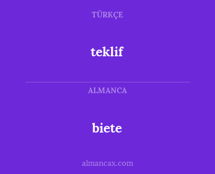 teklif - biete