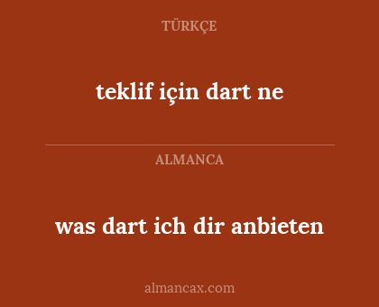 teklif için dart ne - was dart ich dir anbieten