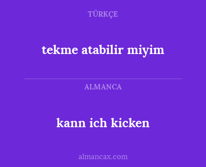 tekme atabilir miyim - kann ich kicken