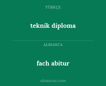 fach abitur - teknik diploma