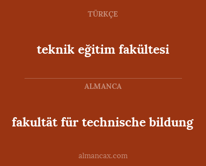 fakultät für technische bildung - teknik eğitim fakültesi