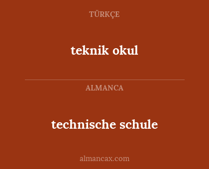 teknik okul - technische schule