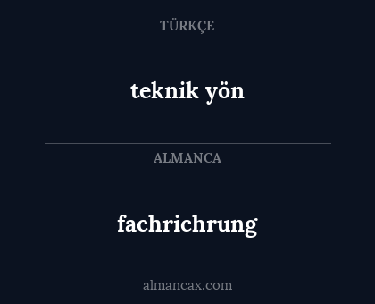teknik yön - fachrichrung