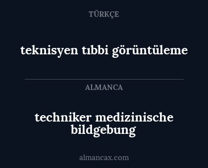 teknisyen tıbbi görüntüleme - techniker medizinische bildgebung