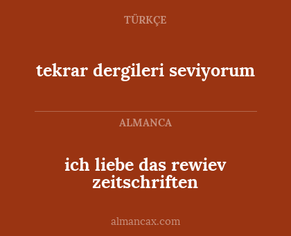 tekrar dergileri seviyorum - ich liebe das rewiev zeitschriften