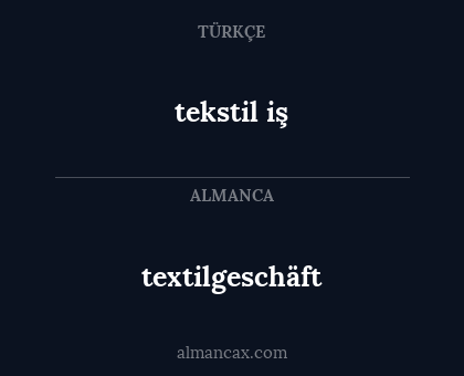 textilgeschäft - tekstil iş