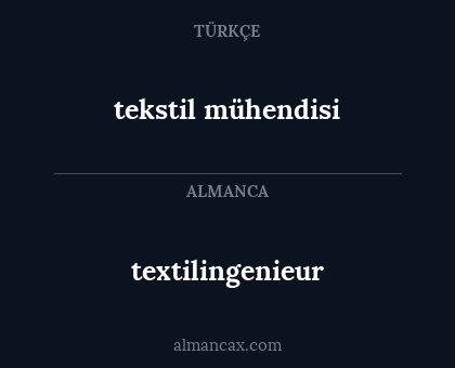textilingenieur - tekstil mühendisi