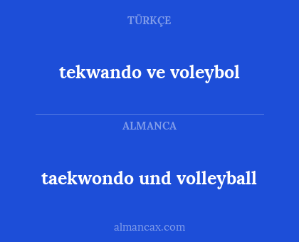 tekwando ve voleybol - taekwondo und volleyball
