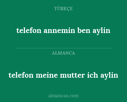 telefon meine mutter ich aylin - telefon annemin ben aylin