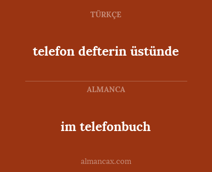 im telefonbuch - telefon defterin üstünde
