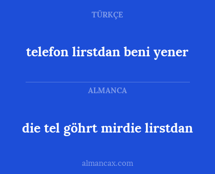 telefon lirstdan beni yener - die tel göhrt mirdie lirstdan