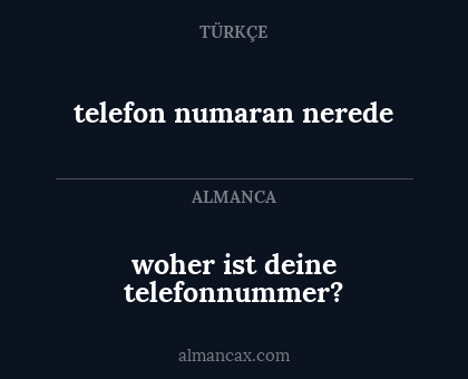 telefon numaran nerede - woher ist deine telefonnummer?