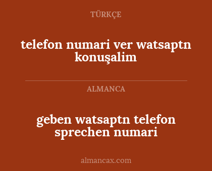 telefon numari ver watsaptn konuşalim - geben watsaptn telefon sprechen numari