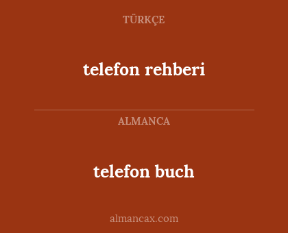 telefon buch - telefon rehberi