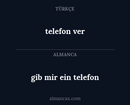 gib mir ein telefon - telefon ver