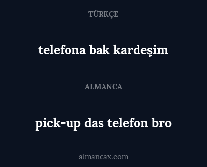 telefona bak kardeşim - pick-up das telefon bro