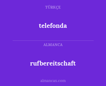 telefonda - rufbereitschaft