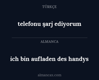 telefonu şarj ediyorum - ich bin aufladen des handys