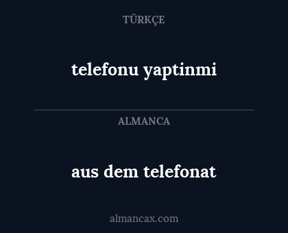 telefonu yaptinmi - aus dem telefonat
