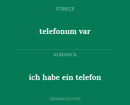 ich habe ein telefon - telefonum var