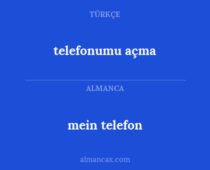 mein telefon - telefonumu açma
