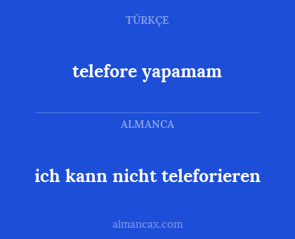 ich kann nicht teleforieren - telefore yapamam