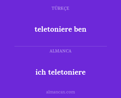teletoniere ben - ich teletoniere