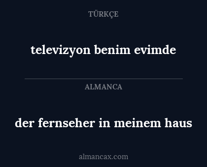 der fernseher in meinem haus - televizyon benim evimde