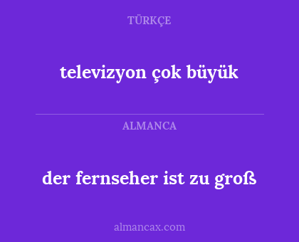 der fernseher ist zu groß - televizyon çok büyük