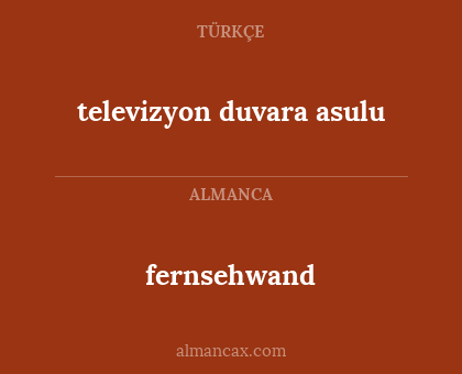 televizyon duvara asulu - fernsehwand