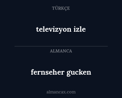 fernseher gucken - televizyon izle