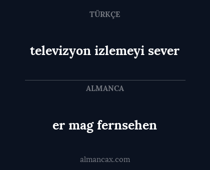televizyon izlemeyi sever - er mag fernsehen
