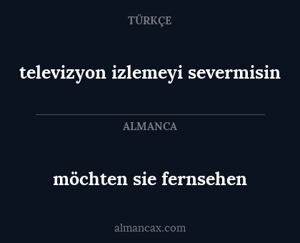 möchten sie fernsehen - televizyon izlemeyi severmisin